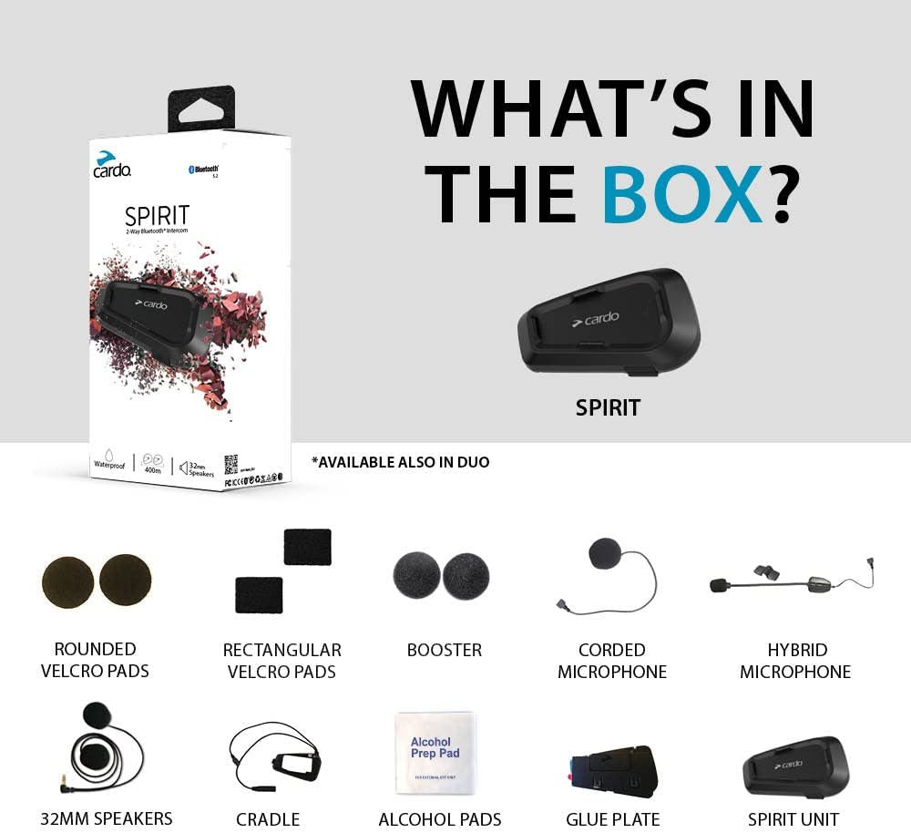 Cardo Spirit Bluetooth Headset Single - Speed Addicts